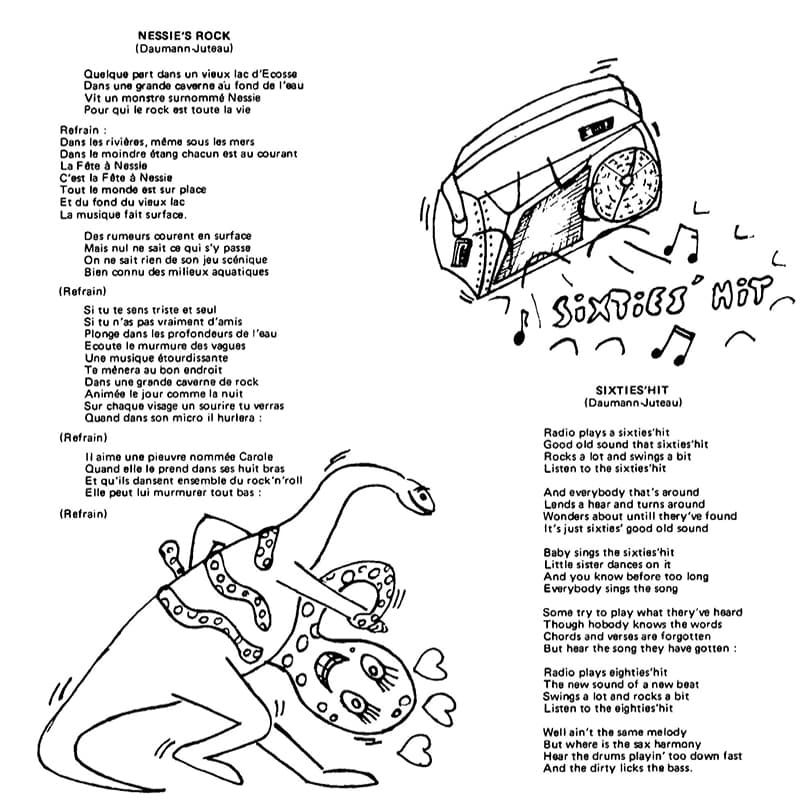 Insert du 45 tours de Ness and the Nessies