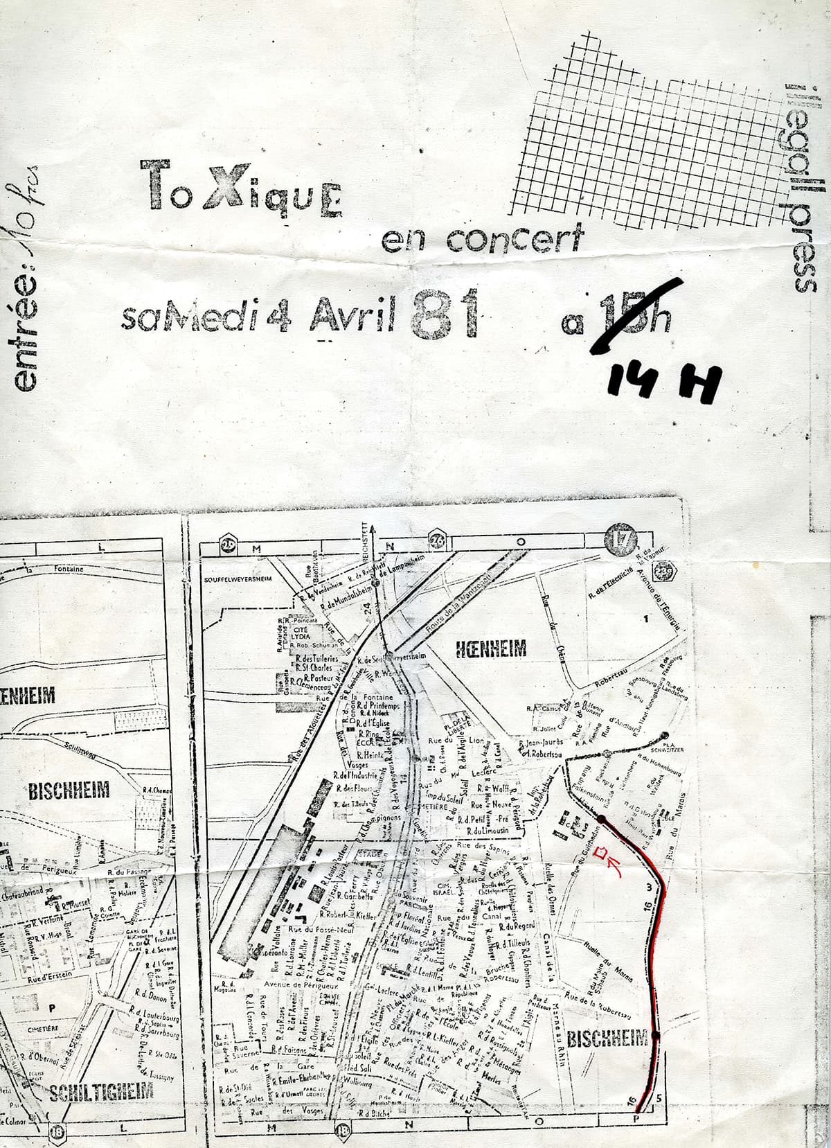 Affiche du concert de Toxique à Bischeim